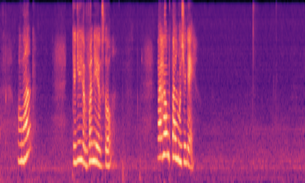 Mel spectrogram of 'A woman speaking'