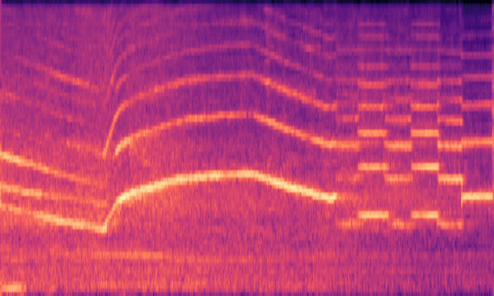 Mel spectrogram of 'An emergency vehicle has the siren on with traffic noise'