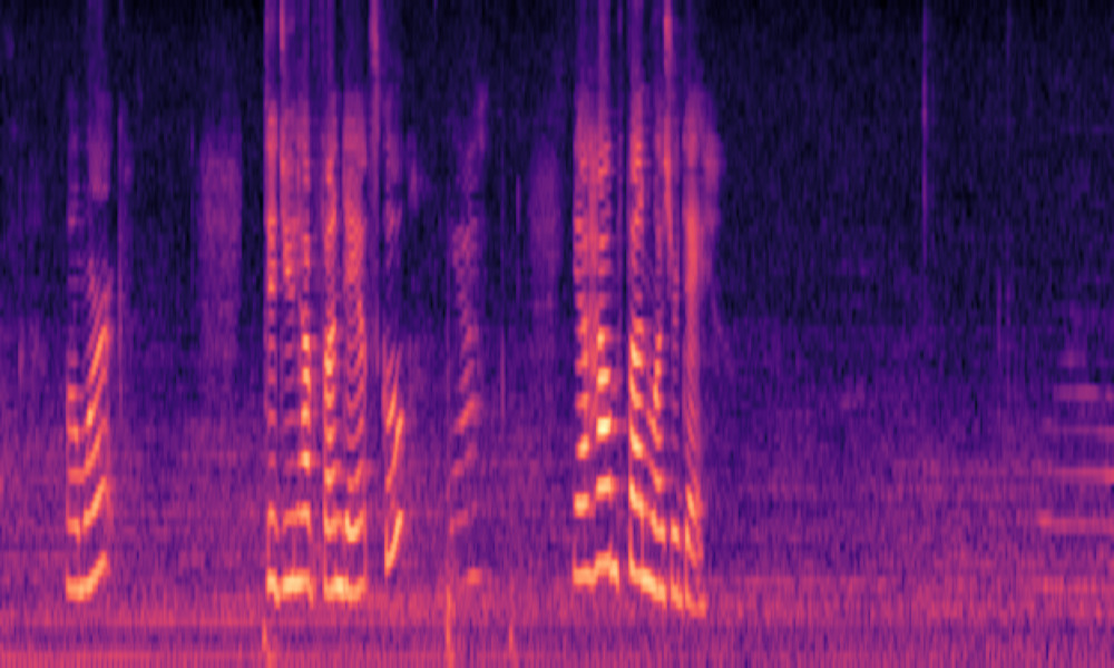 Mel spectrogram of 'A woman speaking'