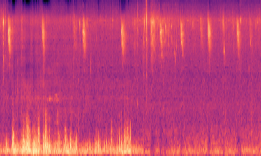 Mel spectrogram of 'Wind blows and a small bird chirps loudly'