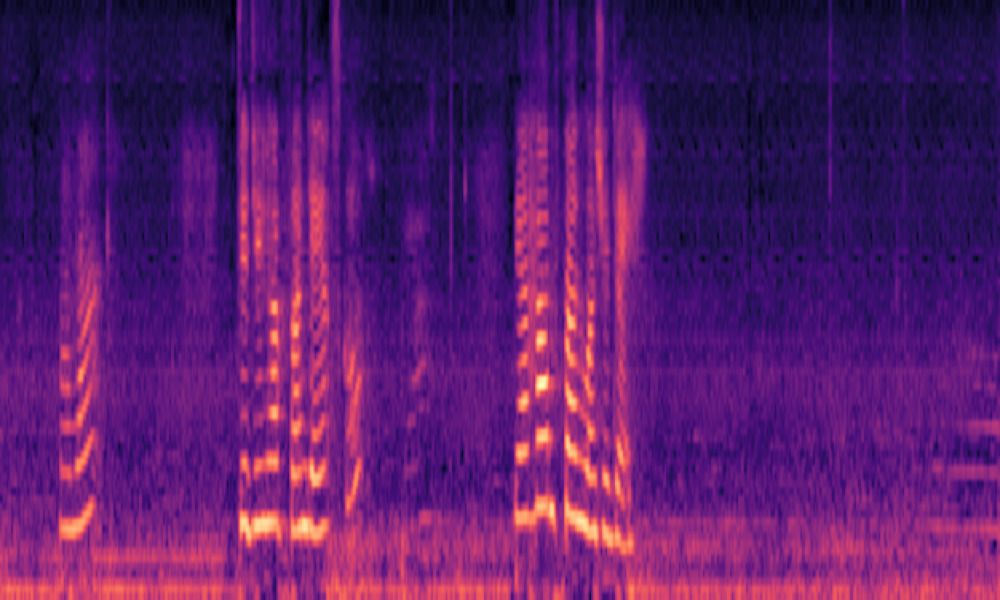 Mel spectrogram of 'A woman speaking'