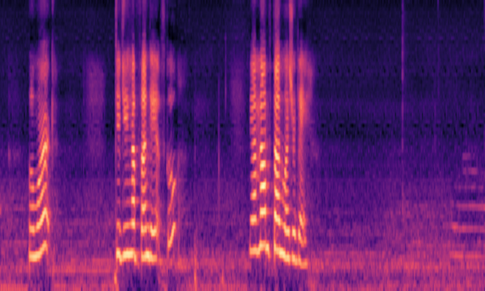 Mel spectrogram of 'A woman speaking'