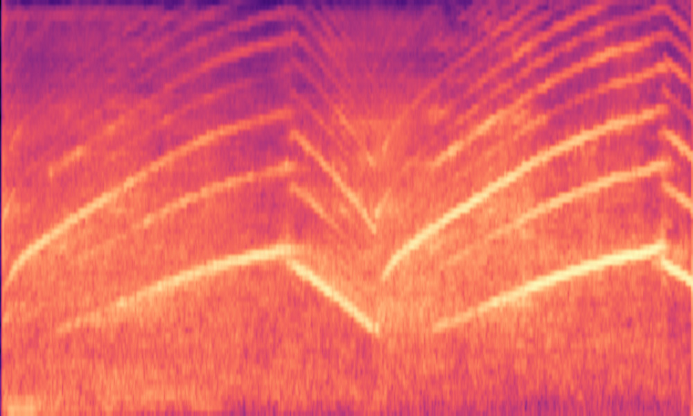 Mel spectrogram of 'An emergency vehicle has the siren on with traffic noise'