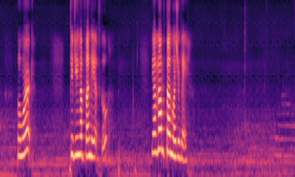 Mel spectrogram of 'A woman speaking'