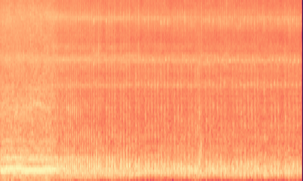 Mel spectrogram of 'Humming and sputtering from an idling motorcycle engine'