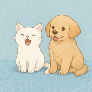 A cat meowing and a dog howling